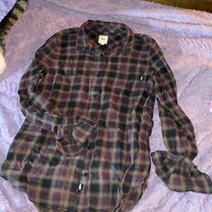 Vans button up plaid top